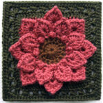 Crocodile Stitch Dahlia Afghan Block Pattern